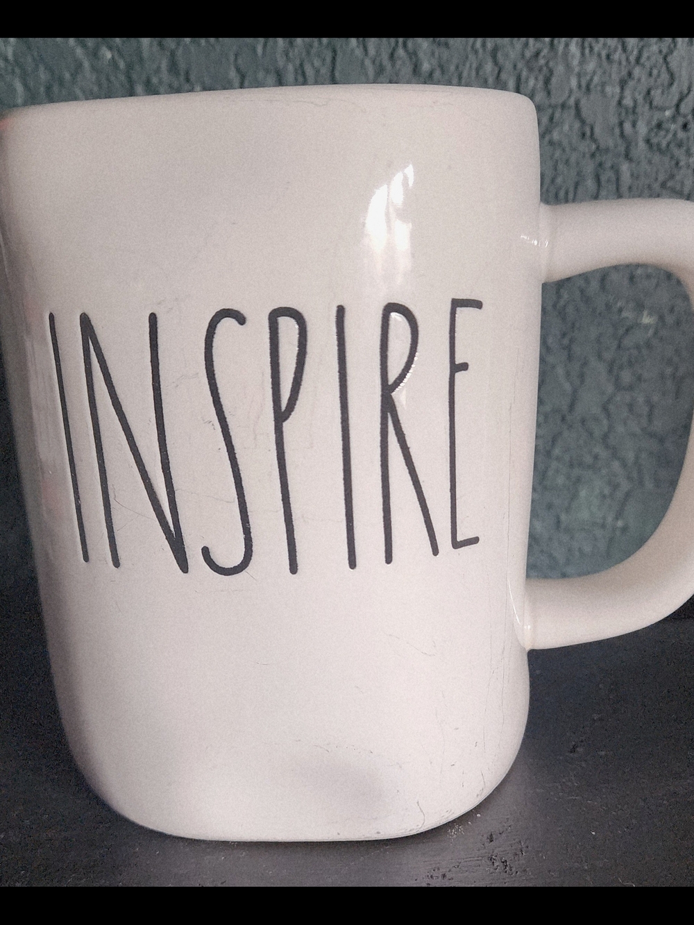 Rae Dunn White 'INSPIRE' Ceramic Mug